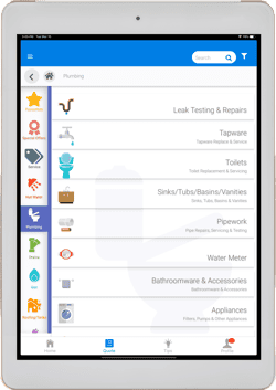 FlatRateNOW pre-built tasks on tablet FlatRateNOW pre-built tasks on tablet